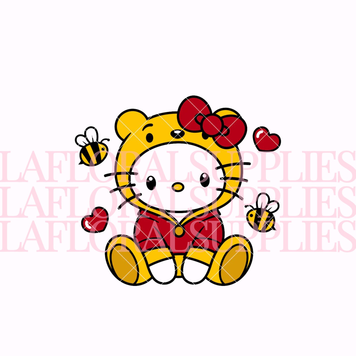 Hello Kitty Winnie the Pooh Valentine's Day Topper