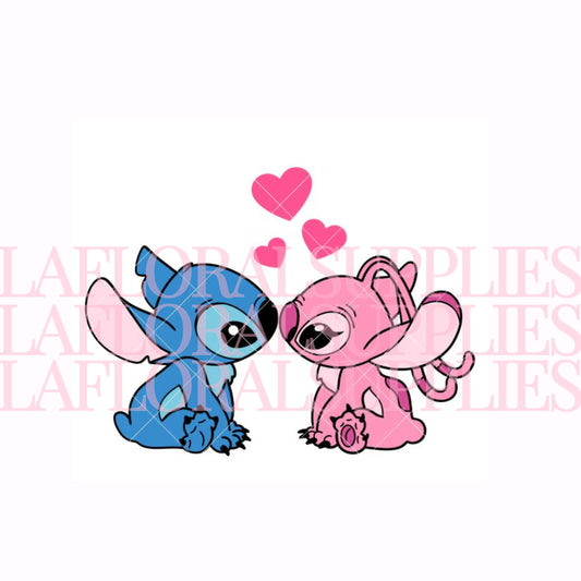 Stitch & Angel Valentine's Day Printed Topper