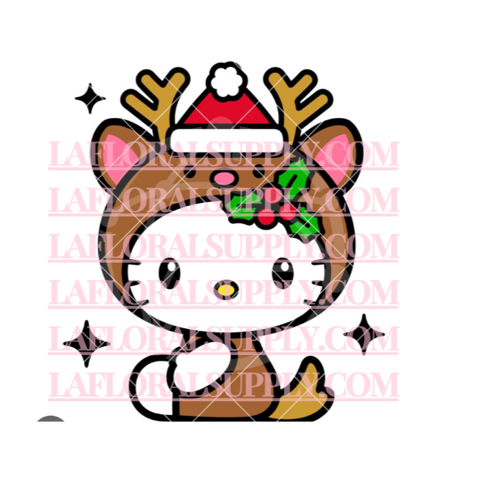 Hello Kitty Reindeer Christmas Topper