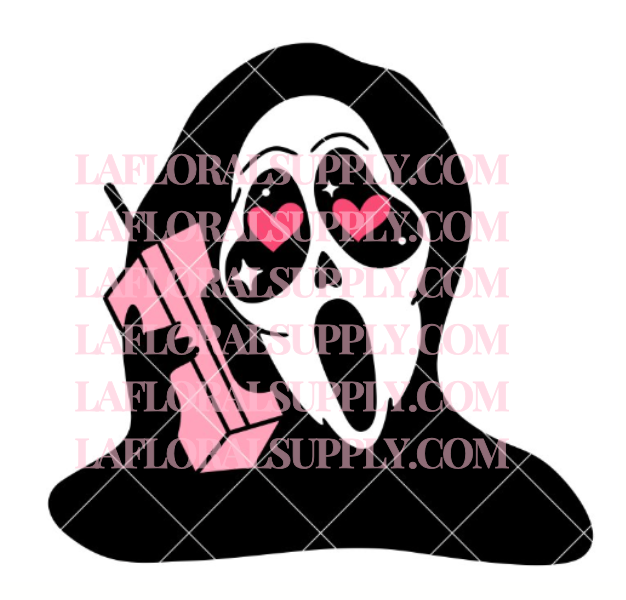 Ghostface Phone Heart Eyes Halloween Topper
