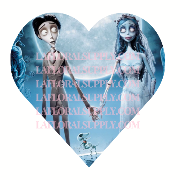 Corpse Bride Heart Printed Valentine's Day Topper or Halloween Topper