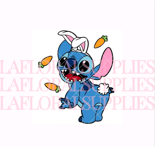 Stitch Bunny Carrots Easter Topper