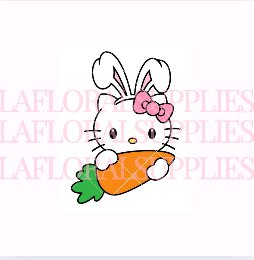 Hello Kitty Bunny With Carrot Easter Topper