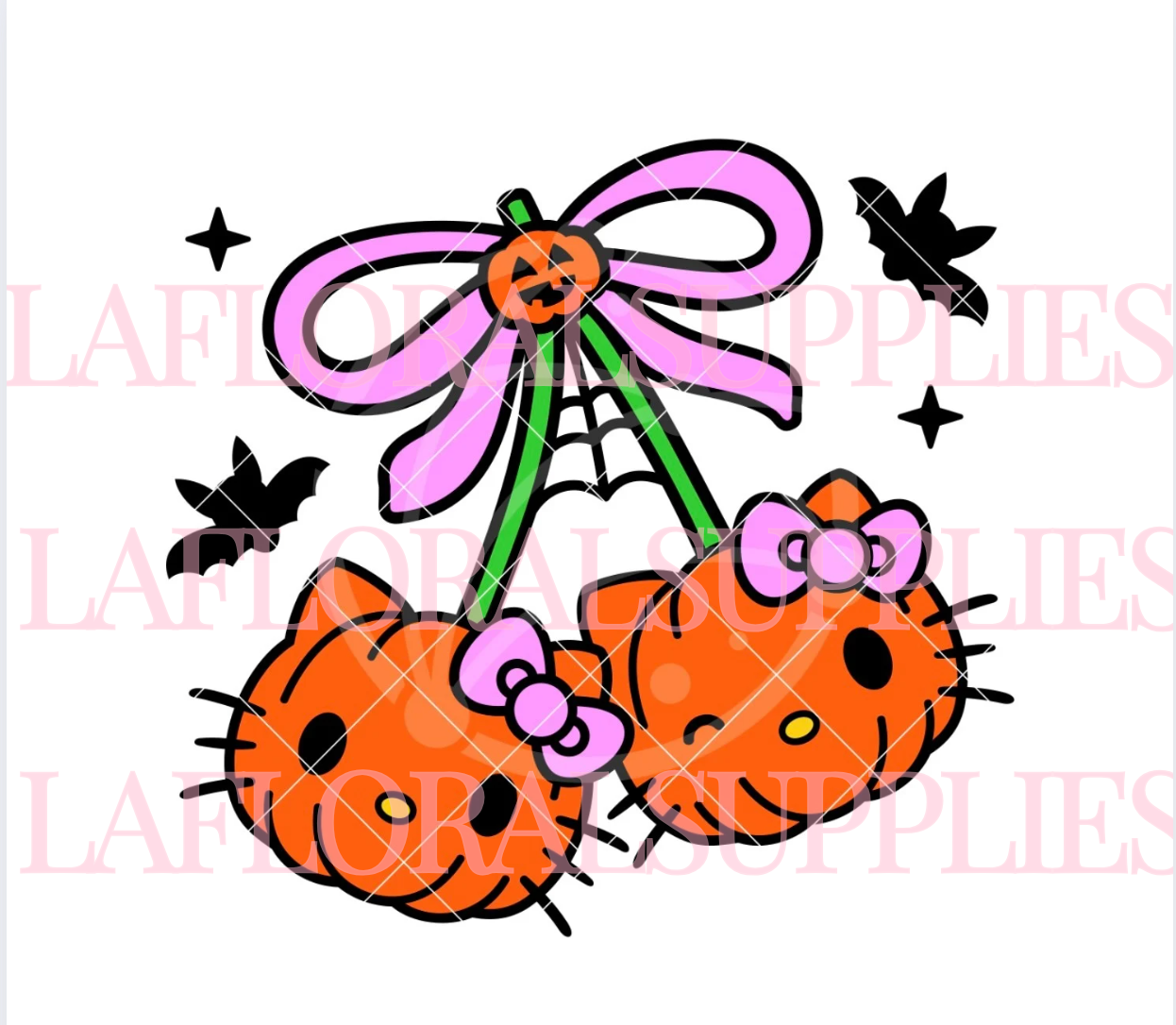 Hello Kitty Halloween Pumpkin Cherry Halloween Topper