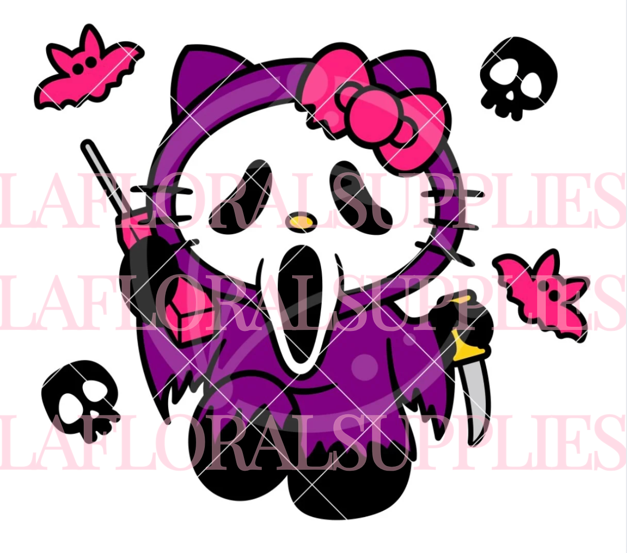 Purple Pink Hello Kitty Scream Halloween Topper
