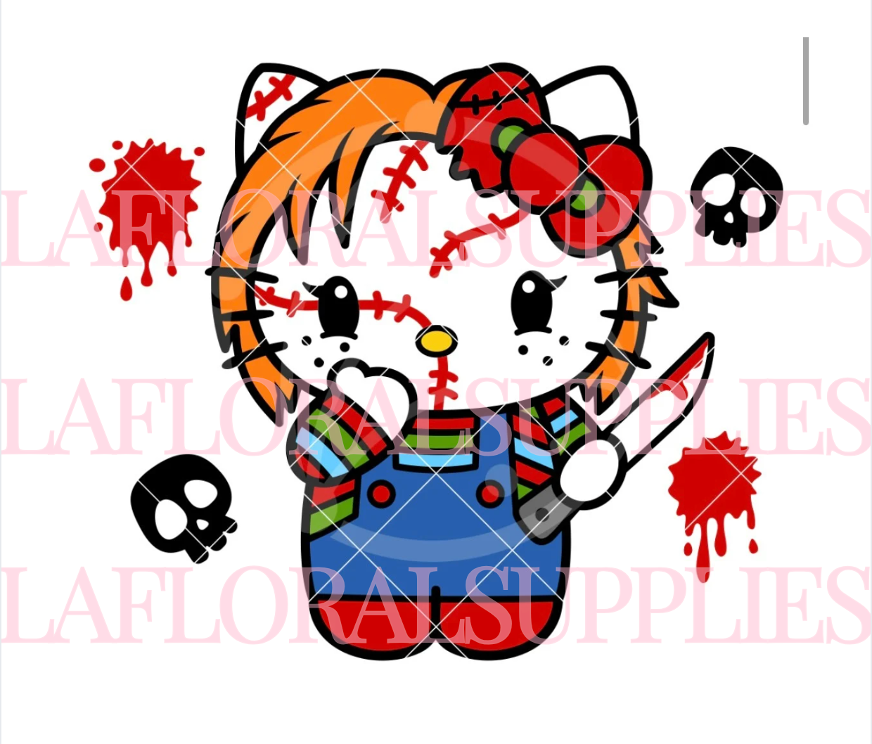 Hello Kitty Chucky Bloody Knife Halloween Topper
