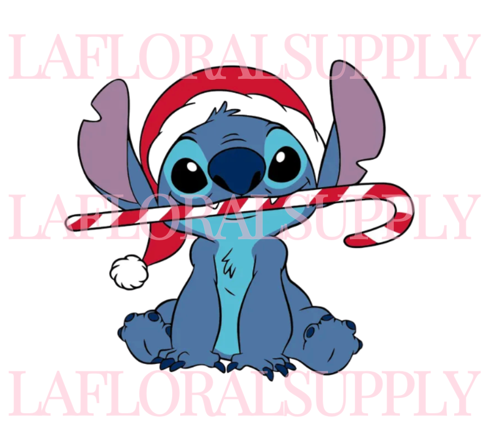 Printed Candy Cane Stitch Christmas Topper
