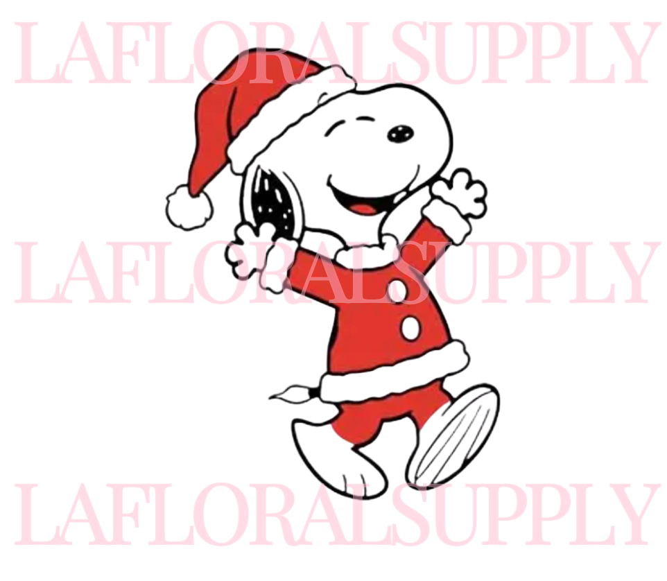 Printed Snoopy as Santa Claus Christmas Topper