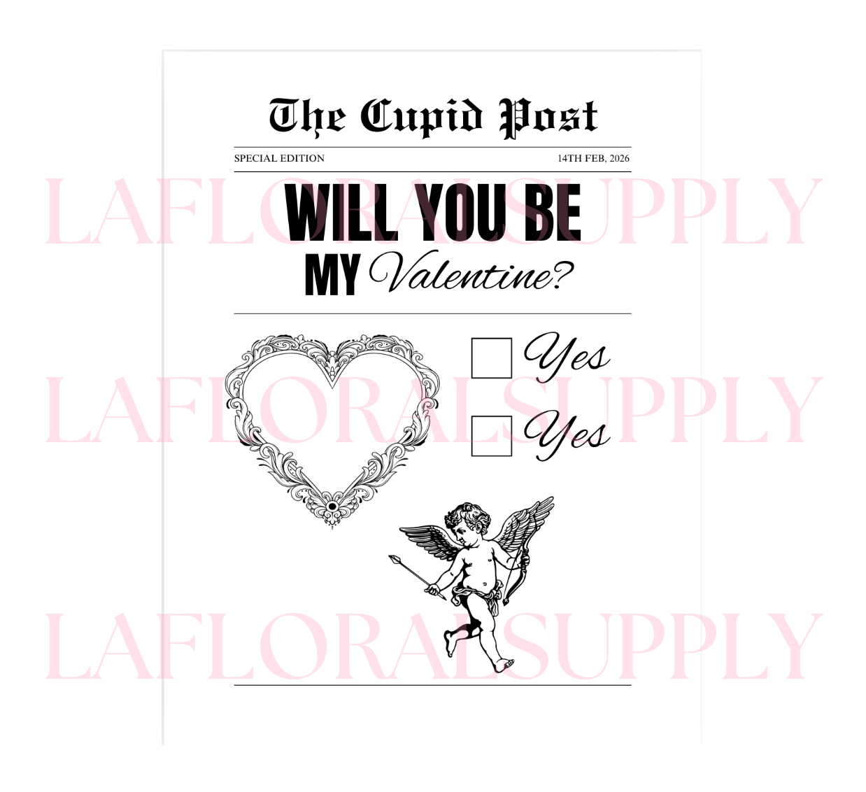 WILL YOU BE MY VALENTINE? Valentine's Day Printed Paper