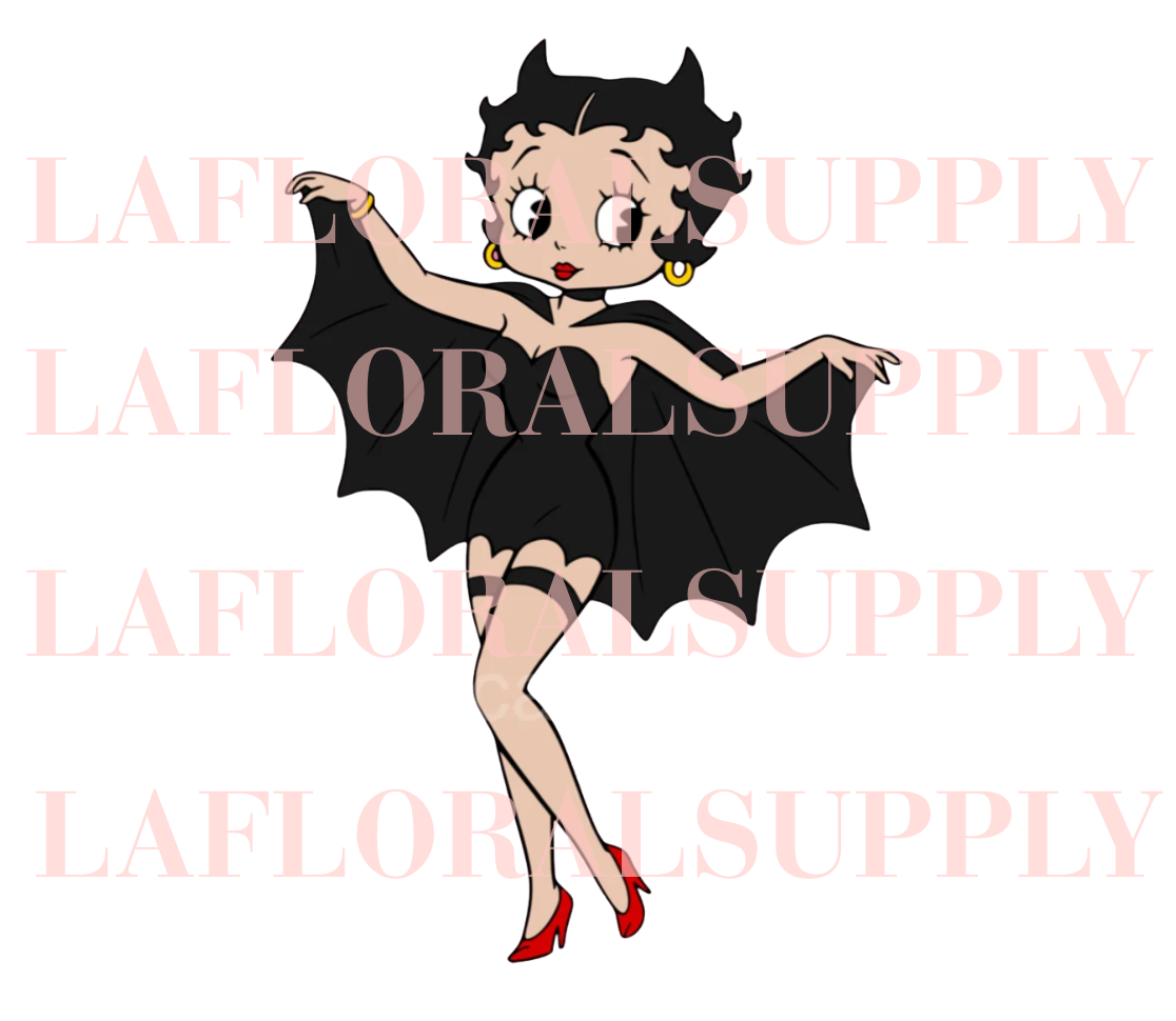 Betty Boop Bat Printed Halloween Topper