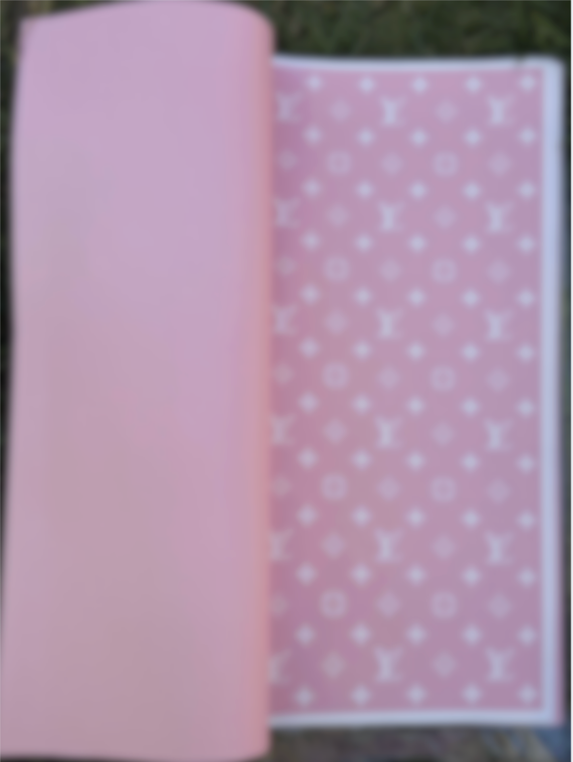 Pink and White Solid White Border L&V Luxury Floral Paper