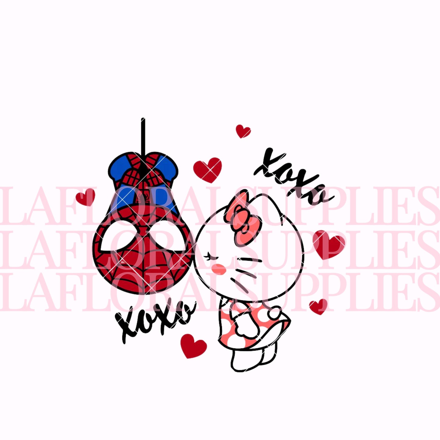 Hello Kitty + Spiderman Valentine's Day Printed Topper