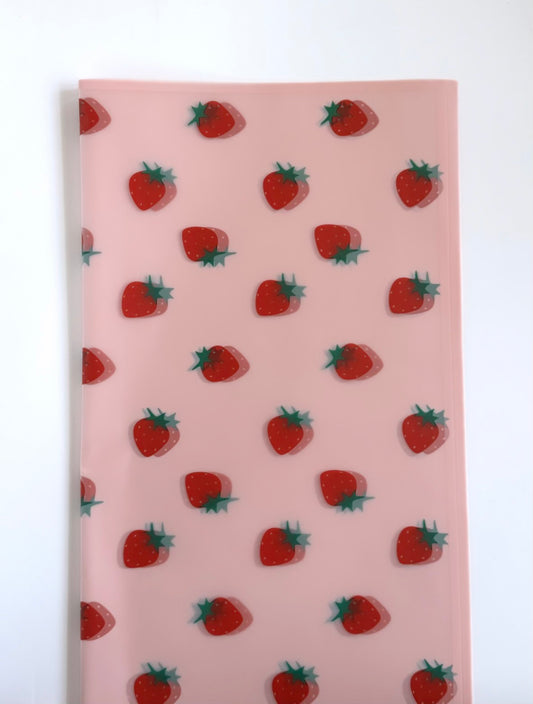 Pink Strawberry Floral Paper