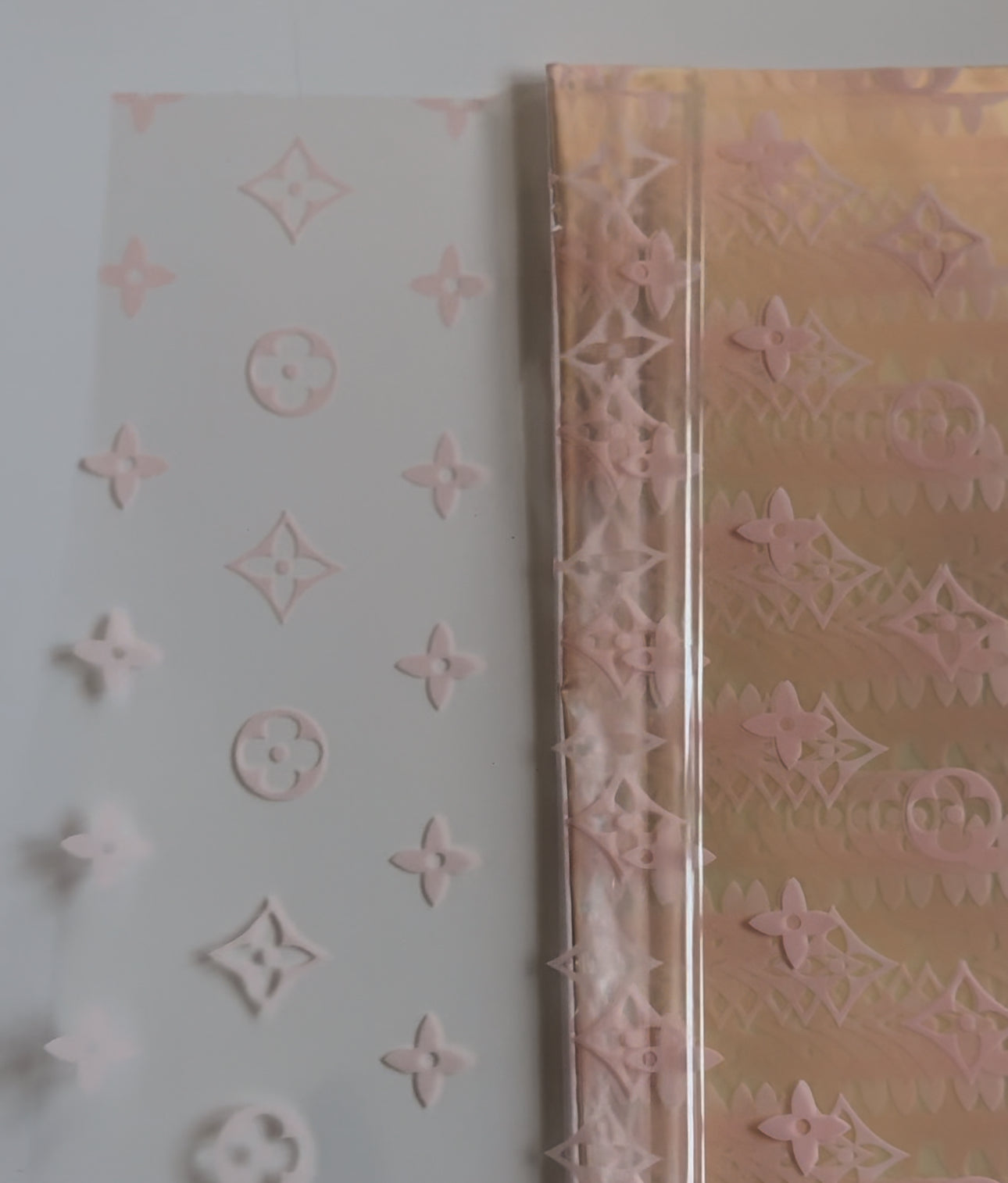 Clear Pink LV Luxury Floral Paper