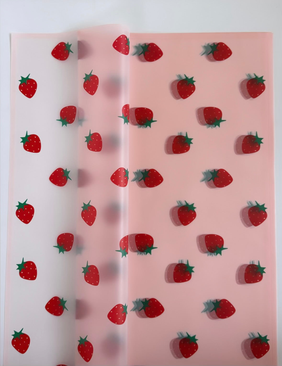 Pink Strawberry Floral Paper