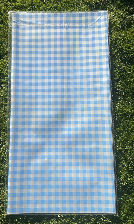 Solid Blue Picnic Floral Paper