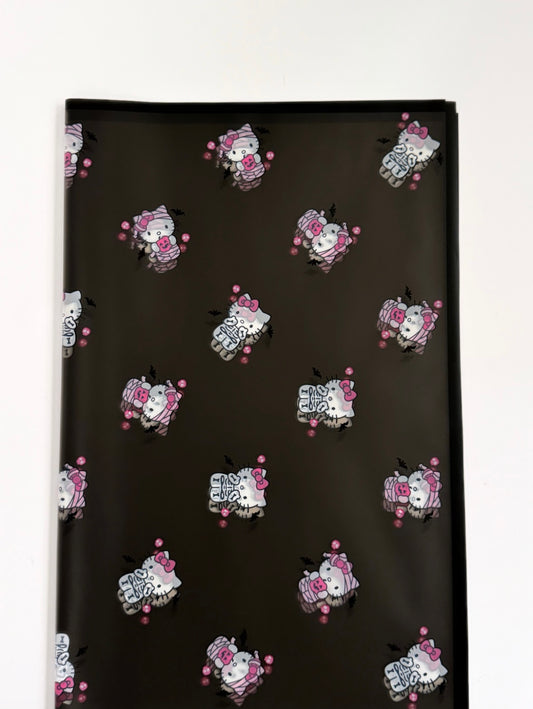 Black Halloween Hello Kitty Floral Paper