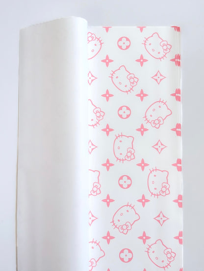 White LV Hello Kitty Floral Paper