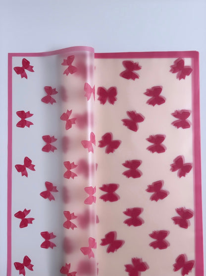 Pink Bow Pink Border Floral Paper