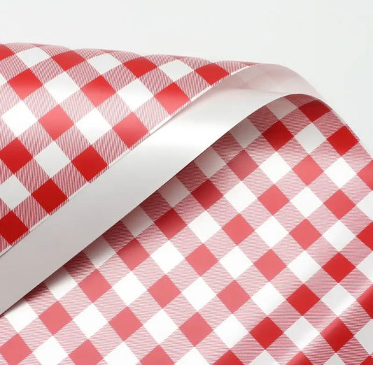 Solid Red Picnic Floral Paper