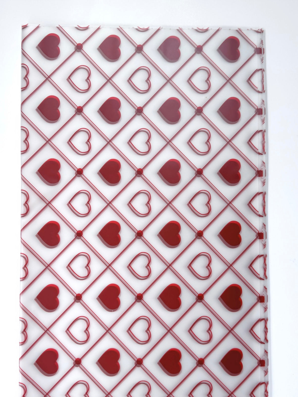 Red Hearts Frosted Wrapping Paper