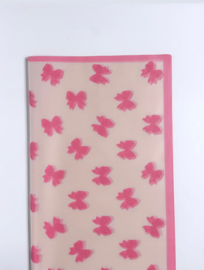 Pink Bow Pink Border Floral Paper