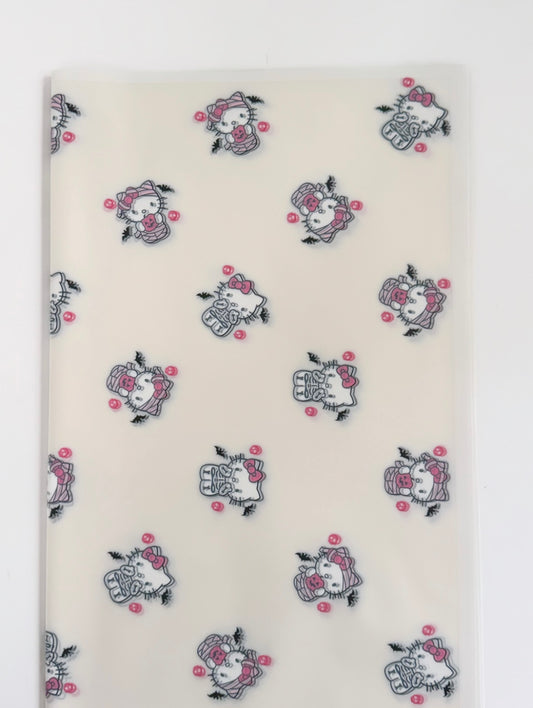 White Halloween Hello Kitty Floral Paper