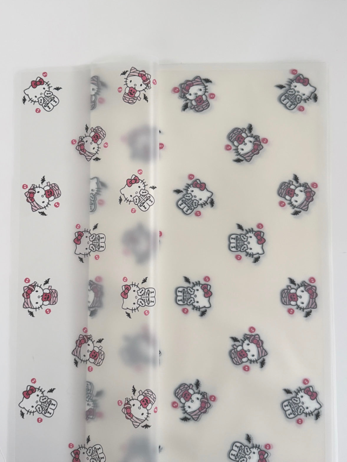 White Halloween Hello Kitty Floral Paper