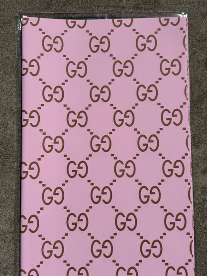 Pink Brown GG Wrapping Luxury Paper