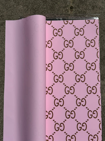 Pink Brown GG Wrapping Luxury Paper