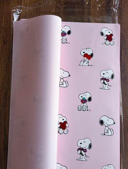 Pink Snoopy Floral Paper