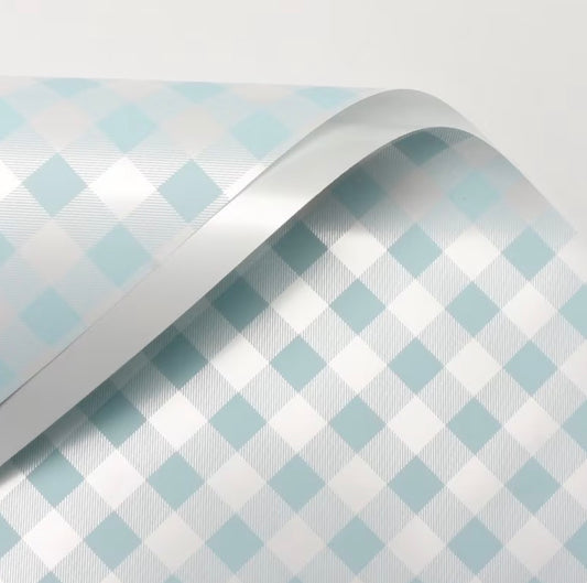 Solid Blue Picnic Floral Paper