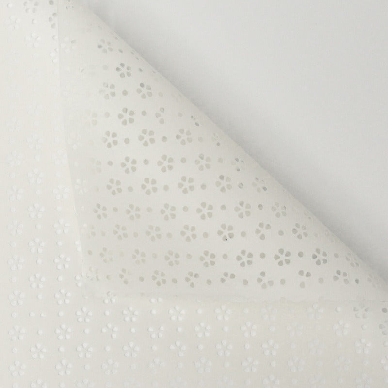 White Flower Hollow Floral Paper
