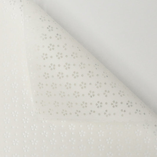 White Flower Hollow Floral Paper