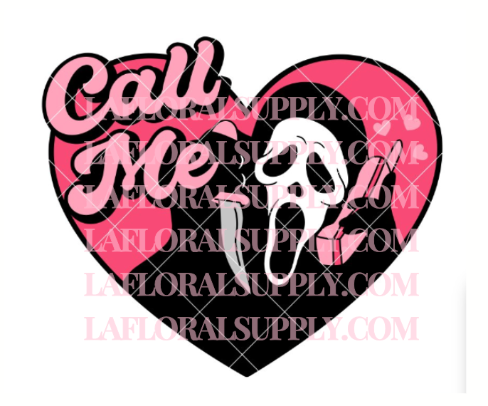 Ghostface Phone Heart Call Me Halloween Topper