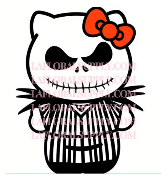 Hello Kitty Jack Skellington Halloween Topper