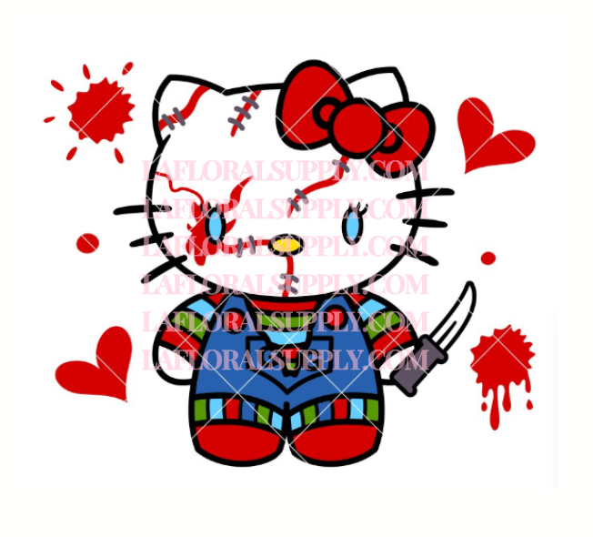 Hello Kitty Chucky With Knife Halloween Topper