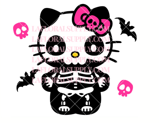 Hello Kitty Skull Skeleton Halloween Topper