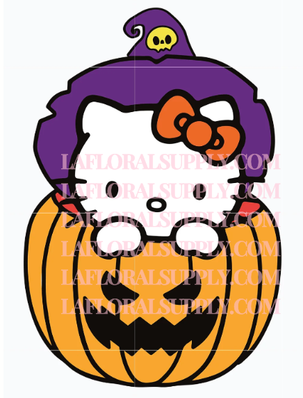 Hello Kitty Witch Pumpkin Halloween Topper