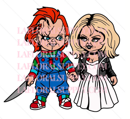 Chucky and Tiffany Printed Halloween Topper