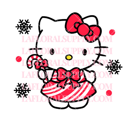 Hello Kitty Candy Cane Christmas Topper