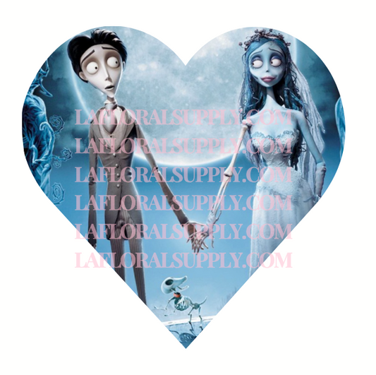 Corpse Bride Heart Printed Halloween Topper