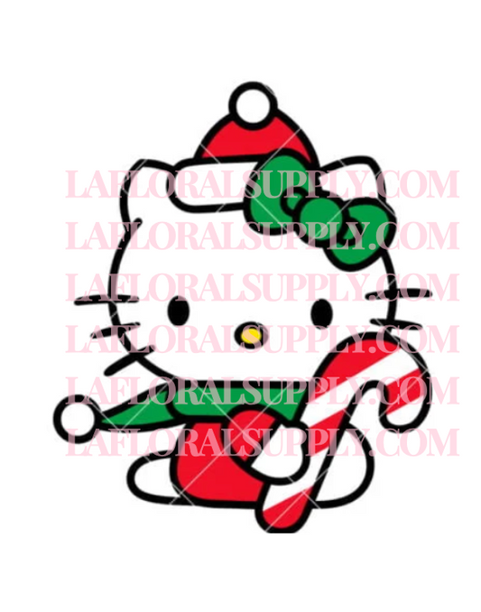 Hello Kitty Candy Cane Christmas Topper