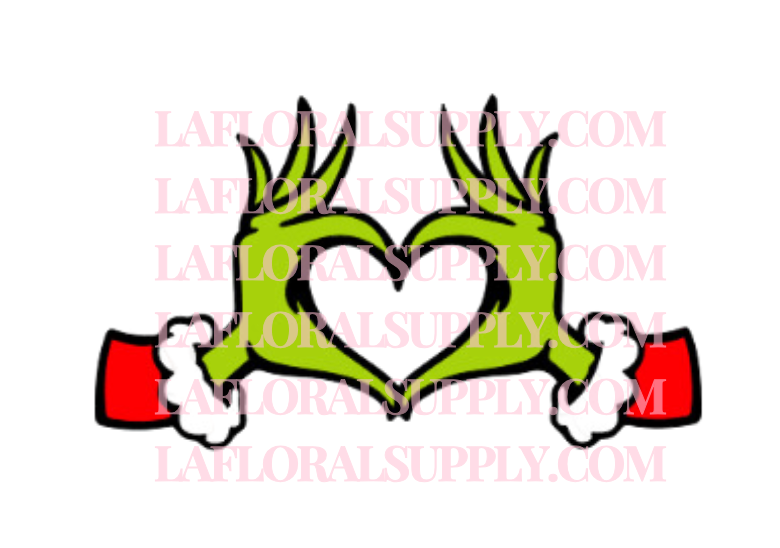 Grinch Hand Heart Christmas Topper