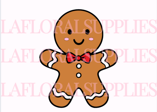Gingerbread with Bow Christmas Topper