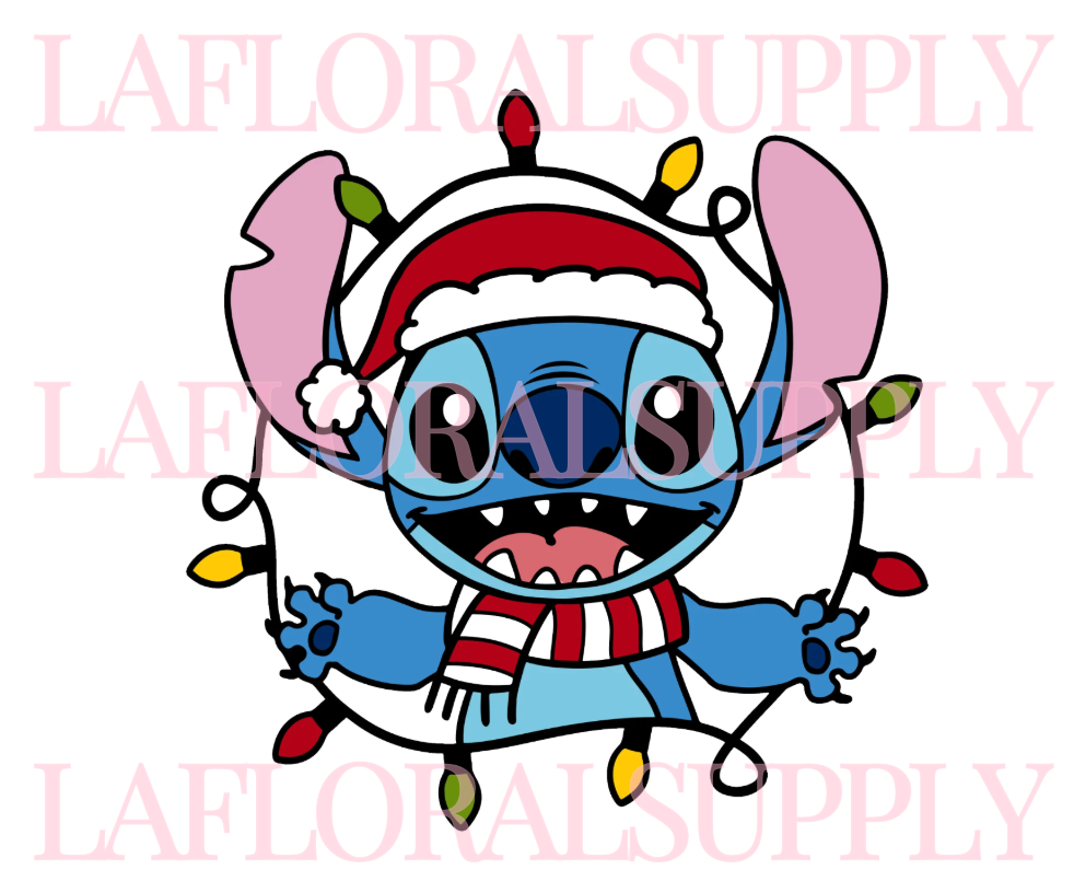 Printed Stitch Lights Christmas Topper