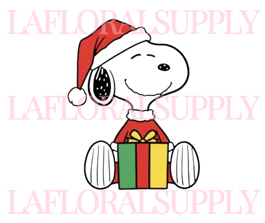 Printed Snoopy Present Christmas Topper