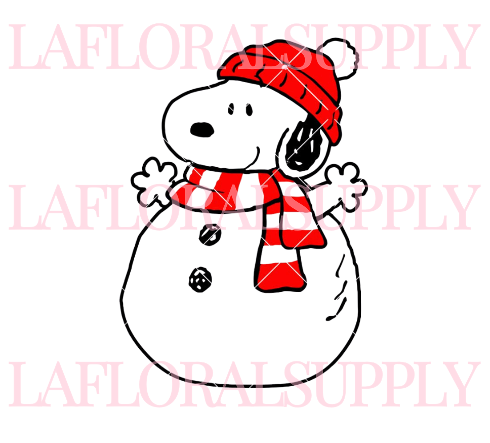 Snoopy Snowman Christmas Topper