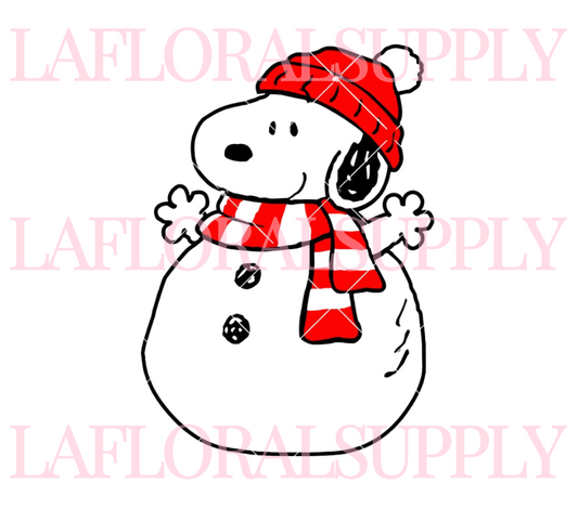 Snoopy Snowman Christmas Topper