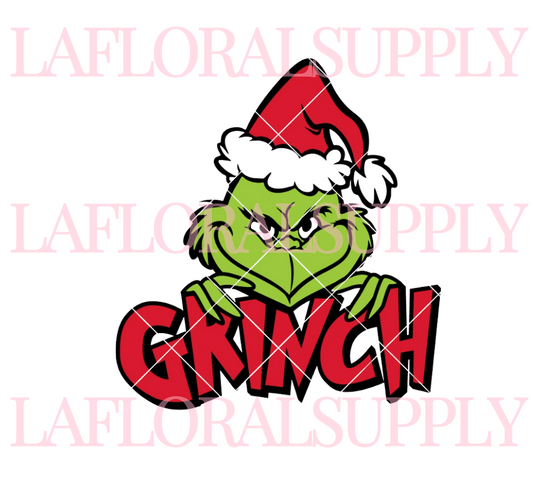 Grinch Face + GRINCH letters Christmas Topper